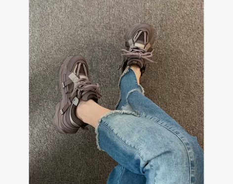 厚底运动老爹鞋女超火网红休闲秋冬ins增高...