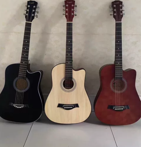 全新包邮38寸顶级云杉木单板民谣吉他初学者...