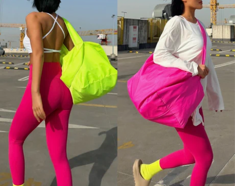 Reyna健身包大容量 彩色荧光瑜伽单肩包...