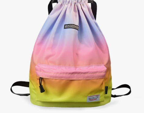 轻便防水束口抽绳双肩包男女运动健身背包大容...