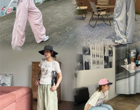 韩国订单夏季多巴胺防晒速干运动休闲长裤薄款...