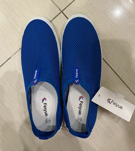 飞跃男士夏季透气网面鞋一脚蹬休闲爸爸鞋44...