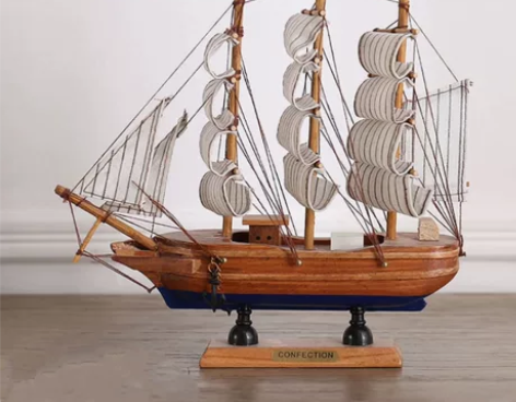 全新一帆风顺帆船模型摆件客厅房间酒柜装饰品...