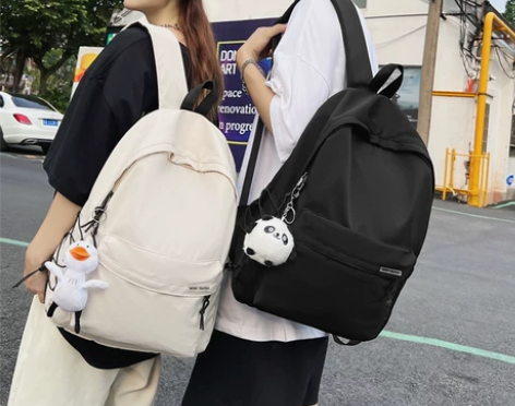 双肩包男士日系简约旅行包电脑背包女休闲高中...