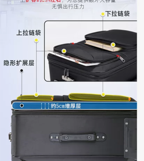 大容量行李箱男结实耐用拉杆箱牛津布万向轮密...