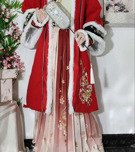 茗月萱原创[芙蓉]冬款宋制汉服女对襟长袄交...