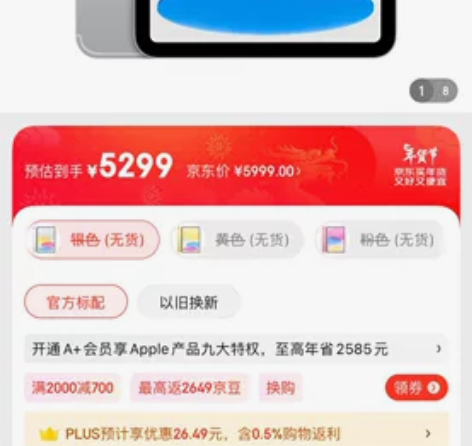 ipad第十代256G无线局域网蜂窝网络 ...