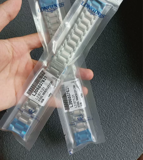 代用浪琴手表带钢带名匠月相系列不锈钢实心表...