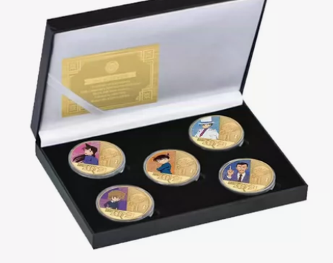 名侦探柯南联名周边手办纪念币收藏纪念品全套...