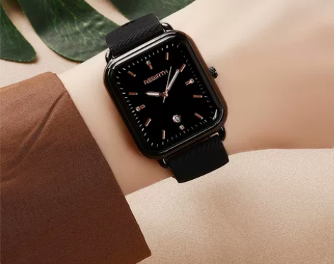 方盘手表男女韩系简约气质小众轻奢复古防水个...