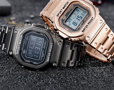 三达新款时尚潮流男士商务表户外运动个性方形...