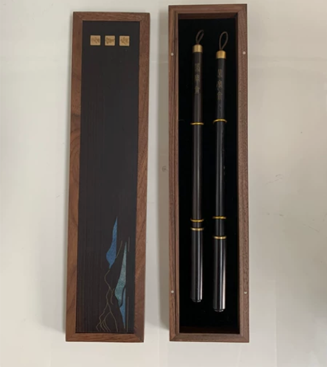 荣宝斋毛笔套装紫光檀诗画笔，全新未使用闲置...