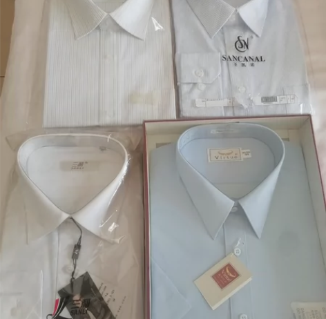 男式衬衣，新的未打开，每件100元，蓝色44码，另三件45码...