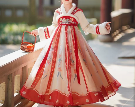 汉服秋冬女童儿童古装拜年服冬季中国风唐装2...