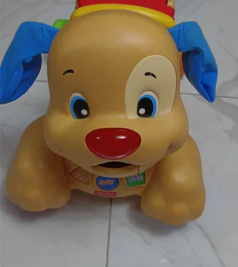 费雪皮皮狗学步车，宝宝学步走路四轮手推车平...