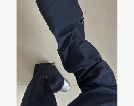 【狂欢价】宝蓝抽绳调节速干裤美式高街宽松运...