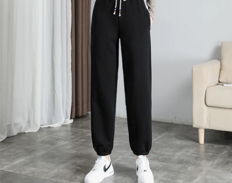 阿桑亚冬季运动裤女加绒加厚 灰色 外穿棉裤...