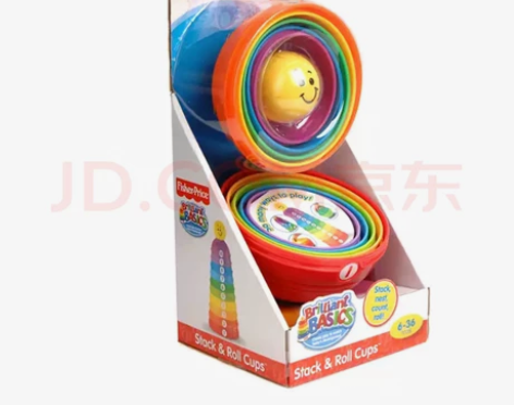 费雪 层叠彩虹杯 儿童玩具 益智玩具 逻辑...