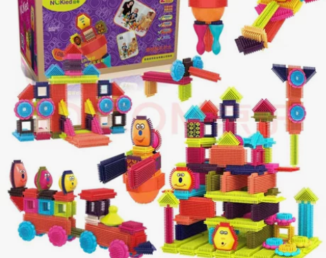 纽奇 儿童积木玩具感统软鬃毛积木拼插108...