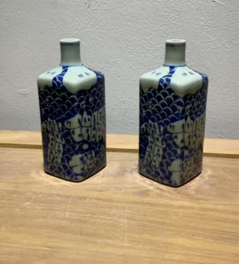 精品老柴窑厂生产青花陶瓷小花瓶，一个99，...
