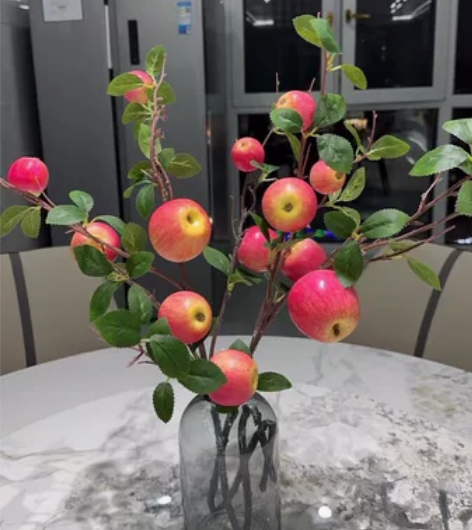 仿真苹果石榴果装饰摆件客厅餐桌玄关柿子果实...