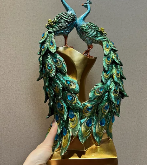 孔雀鹿田园树脂兔子装饰品摆件欧式家居电视柜...