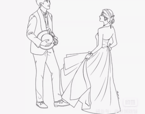 黑白简约头像｜线稿极简手绘黑白简笔画｜in...