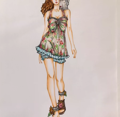 手绘服装款式图 可设计 临摹/照片 价格根...