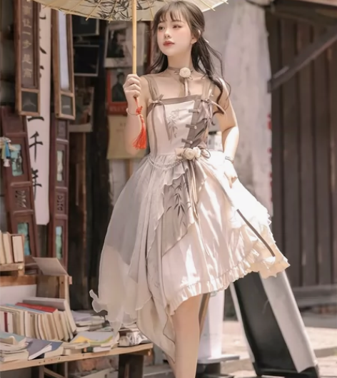 设计师的礼物原创设计月竹影洛丽塔汉服新中式...