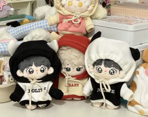 牛角卫衣4色可选娃衣10cm超便宜棉花娃娃...