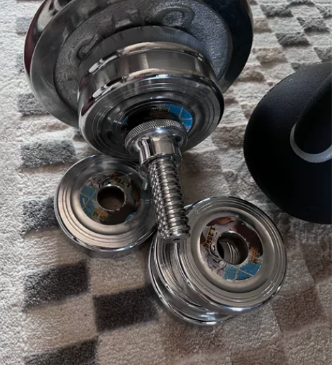 朗威 电镀哑铃曲杆闲置健身器材 如图：2....