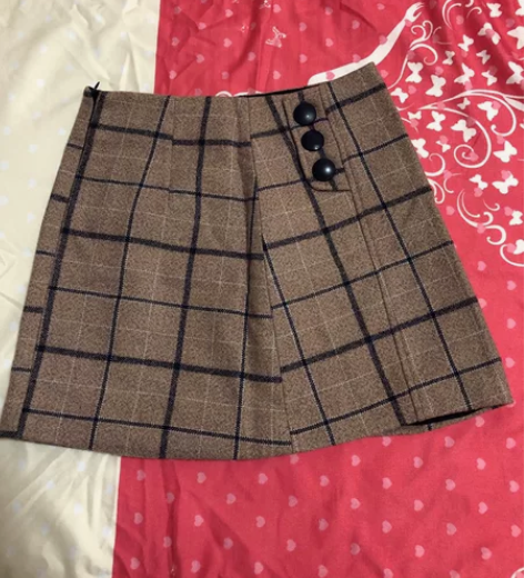 秋冬短裙 毛呢 百褶裙格子裙半身裙学生女生...