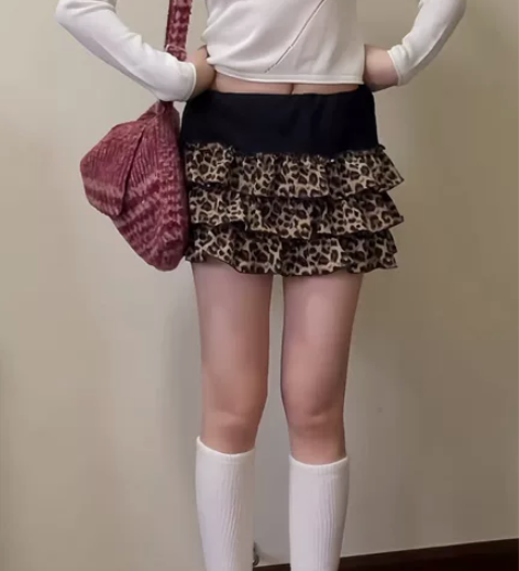 豹纹短裙蛋糕裙蓬蓬裙 全新 一共三种颜色(...