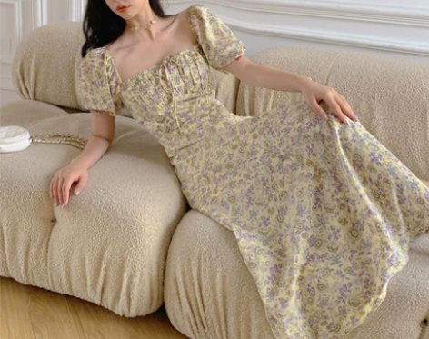 Xiaoxi/枭系 2023夏新款港风碎花...