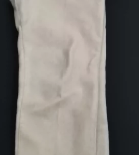 毛呢 萝卜裤 米白色 杏色  外面薄绒  ...