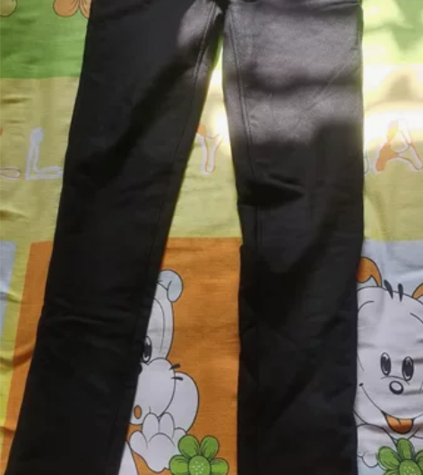 厚实松紧腰加绒铅笔裤，黑色，一条过冬，L码...