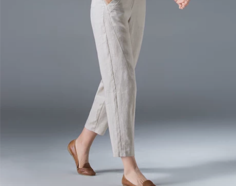 棉麻裤女夏九分裤休闲八分裤哈伦裤亚麻女裤夏...