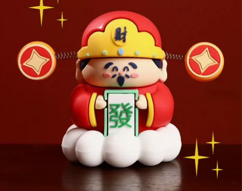 财神爷小神仙摆件桌面家用装饰品办公室汽车工...