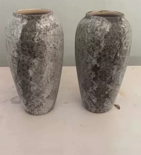 粗陶陶罐花瓶，高35cm直径18cm，口径...