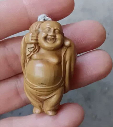 老物件,木雕布袋和尚,大肚弥勒佛,盘玩,把...