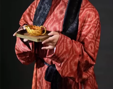 汉服拍照道具『鎏金杯盘』 仿大唐贞观年造刻...