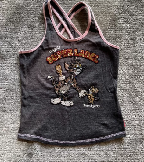 Angel blue 160L 无袖亮片背...