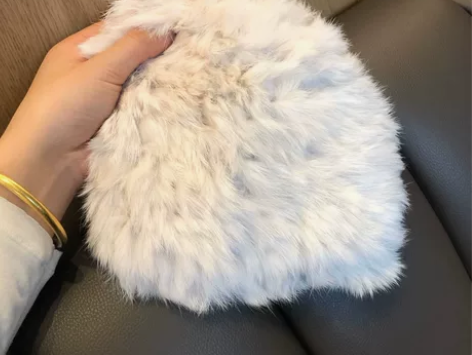 敲暖和！加厚保暖真毛兔毛绒皮草一体编织包头...