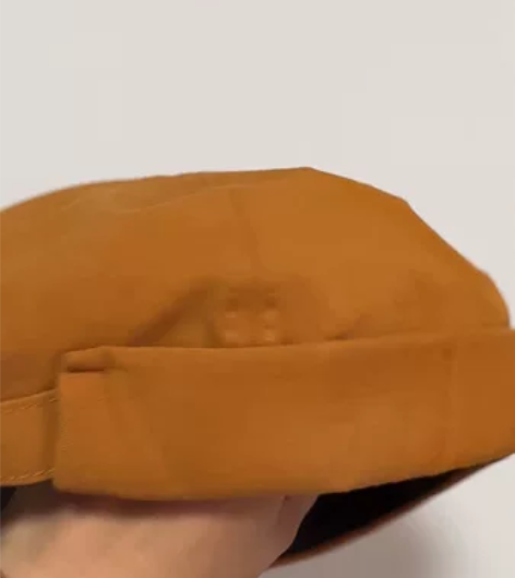 秋冬天瓜皮帽日本原宿黄色无檐水手帽子男休闲...