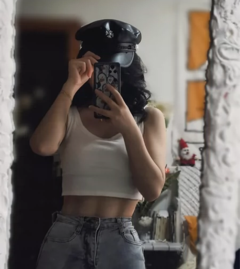 复古小众十字架PU皮海军帽女日系y2k辣妹...