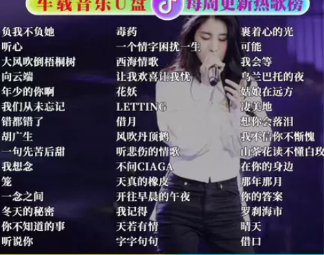 即插即用2023抖音新歌MP3带歌词车载无...