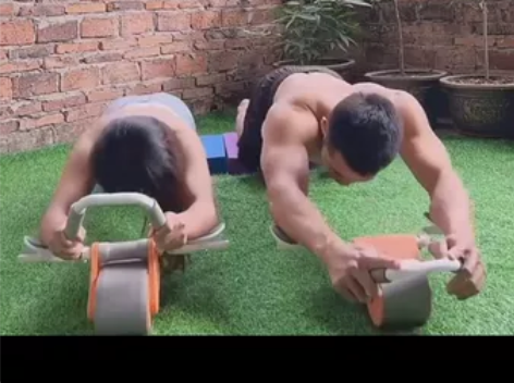 小杨哥同款健腹轮自动回弹卷腹收腹运动练腹肌...