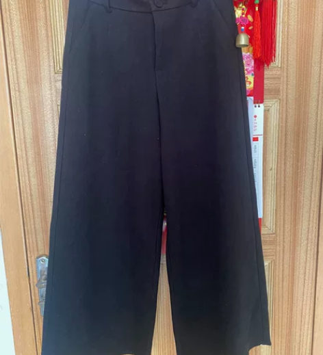加厚阔腿裤 呢料的手感腰围78裤长88臀围...