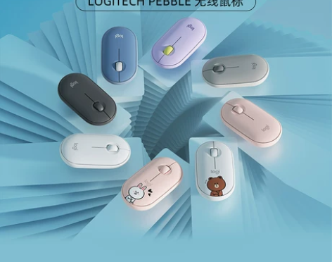 罗技无线鼠标PEBBLE鹅卵石蓝牙轻薄静音...