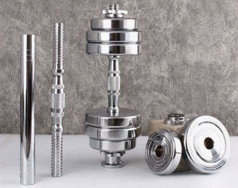 纯钢哑铃电镀实心钢制家用宿舍健身运动一对可...